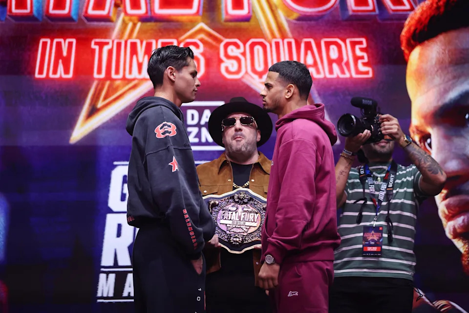 Ryan Garcia prepares for his fight against Rolly Romero in Times Square